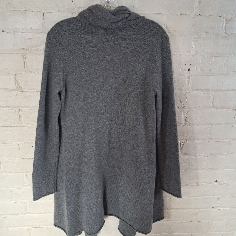 Neiman Marcus Womans Small Long Steel Gray 100% Cashmere Cardigan Open Front - Picture 5 of 5